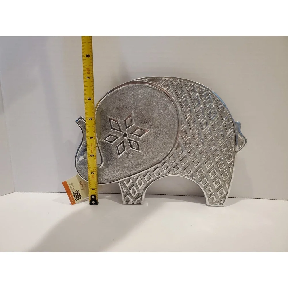 Serrv Aluminum Elephant Trivet Hot Plate Vintage Kitchen Decor Tag Included